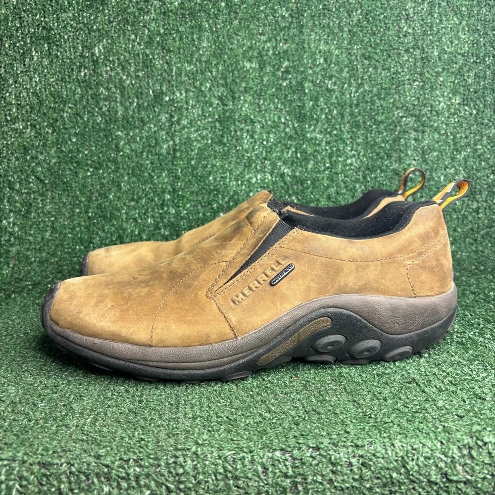 Merrell Jungle Moc Waterproof Suede Slip On Outdoor Hiking Shoe Brown Mens Sz 13